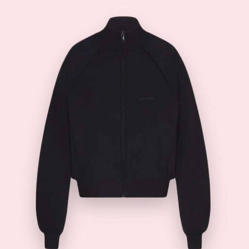 Nike X SKIMS Matte Tricot Track Jacket in 'Obsidian'